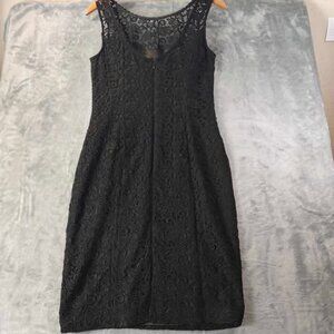 White House Black Market Womens‎ 6 Black Lace Sheath Dress Sleeveless  Formal